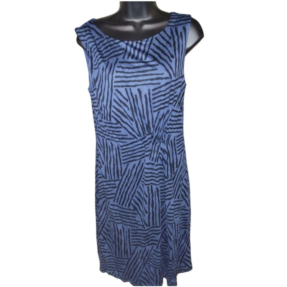 Ann Taylor Loft Blue Geometric Sleeveless Shift Dress Officecore NWT